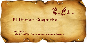 Milhofer Cseperke névjegykártya